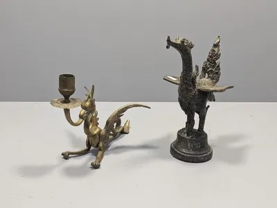 Paire de 2 Bronzes Animaliers \"Animaux fantastiques\"